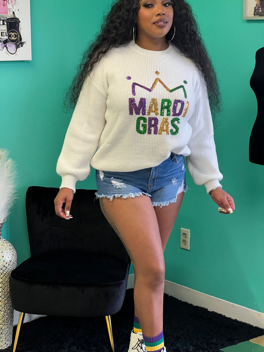 BAAS MARDI GRAS SEQUIN SWEATER