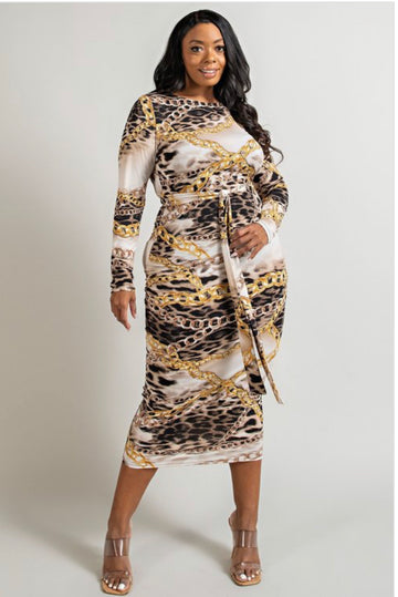 Baas Love of My Life Print Midi Dress - Plus